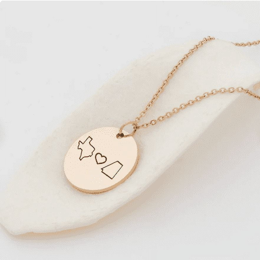 Best Friend Necklace - Custom Long Distance State Necklace Gift - Best Friend Necklace Personalized - Long Distance Friendship Gift