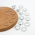thumbnail image 5 of Bohemian Fashion Diamond Turquoise Elephant Leaf Moon 20-piece Set Ring Joint, 5 of 6