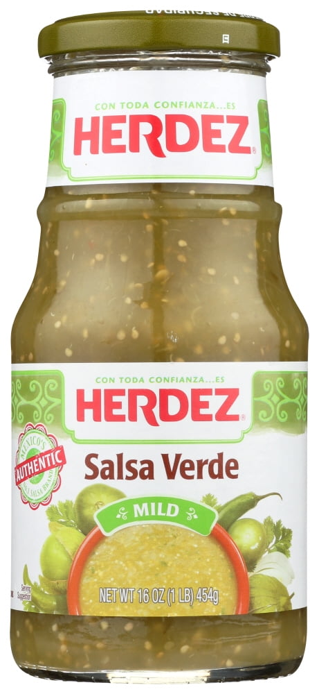 HERDEZ Salsa Verde Mexican Salsa, Tortilla Chip Dip, Mild, 16oz Jar