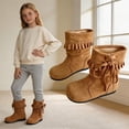 thumbnail image 2 of Toddler Girls Boots Mid Calf Slouch Fringe Tassel Casual Winter Shoes for Little Kids, 2 of 8