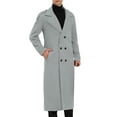 thumbnail image 5 of INSPIRE CHIC Men's Winter Pea Coat Notch Lapel Double Breasted Solid Color Overcoat, 5 of 6