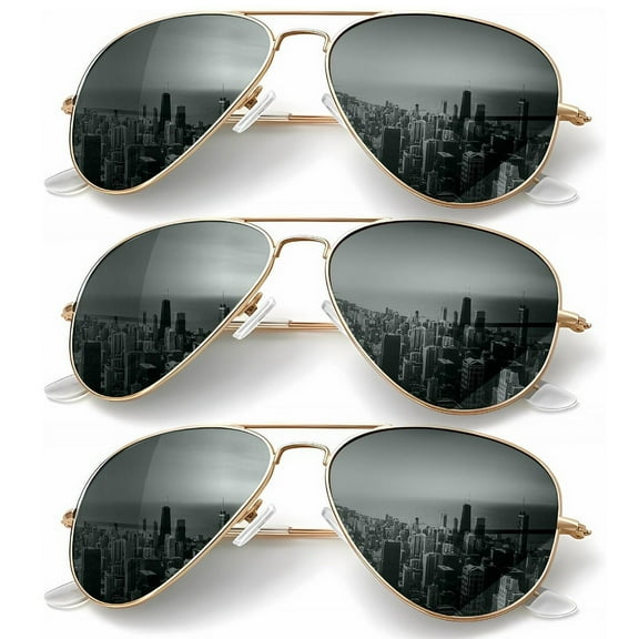 KALIYADI Classic Aviator Sunglasses for Men Women Driving Sun glasses Polarized Lens UV Blocking-3 Pack
