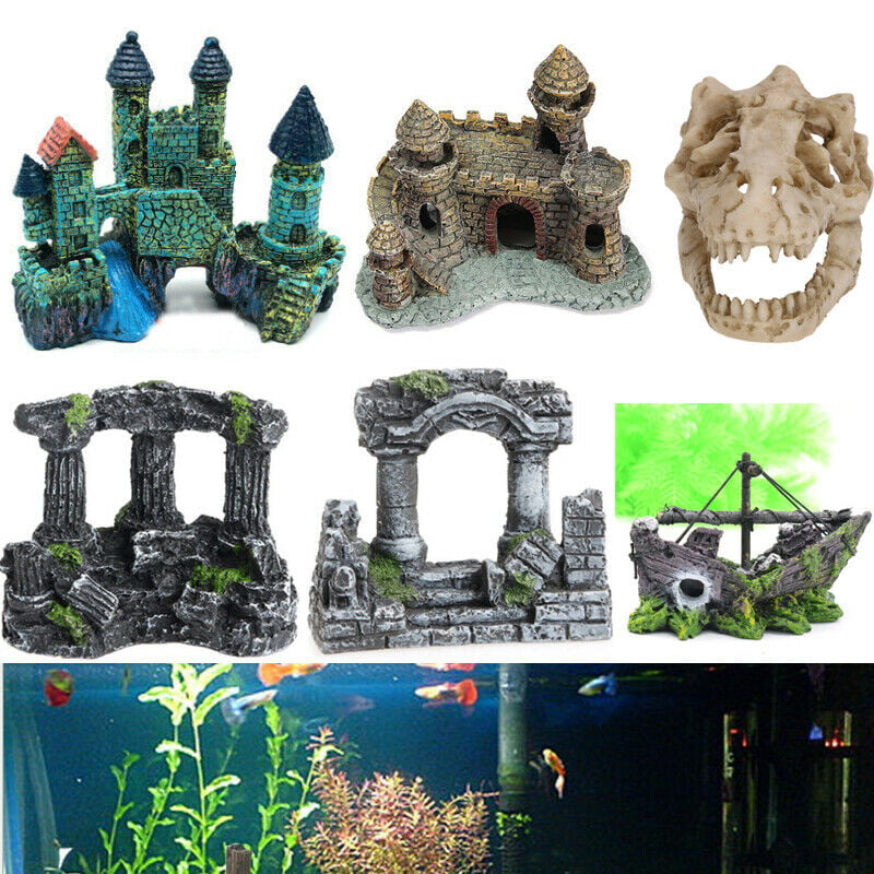 Beautiful 5" Resin Roman Ruin Decoration/Ornament For Aquarium SHIP FROM USA 
