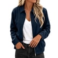 thumbnail image 4 of Horkkom Suede Jacket Women Winter Zip Up Cropped Jacket Casual Trendy Lapal Jacket S, 4 of 7