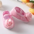 thumbnail image 5 of Baby Girl Satin Cloth Rose Princess Shoes+Headband Set, Toddler Soft Sole Walking Shoes Cute Crib Shoes Headband Set Soft, Lightweight and Anti-slip Sole Sneakers First Walkers, Pink S, 5 of 14