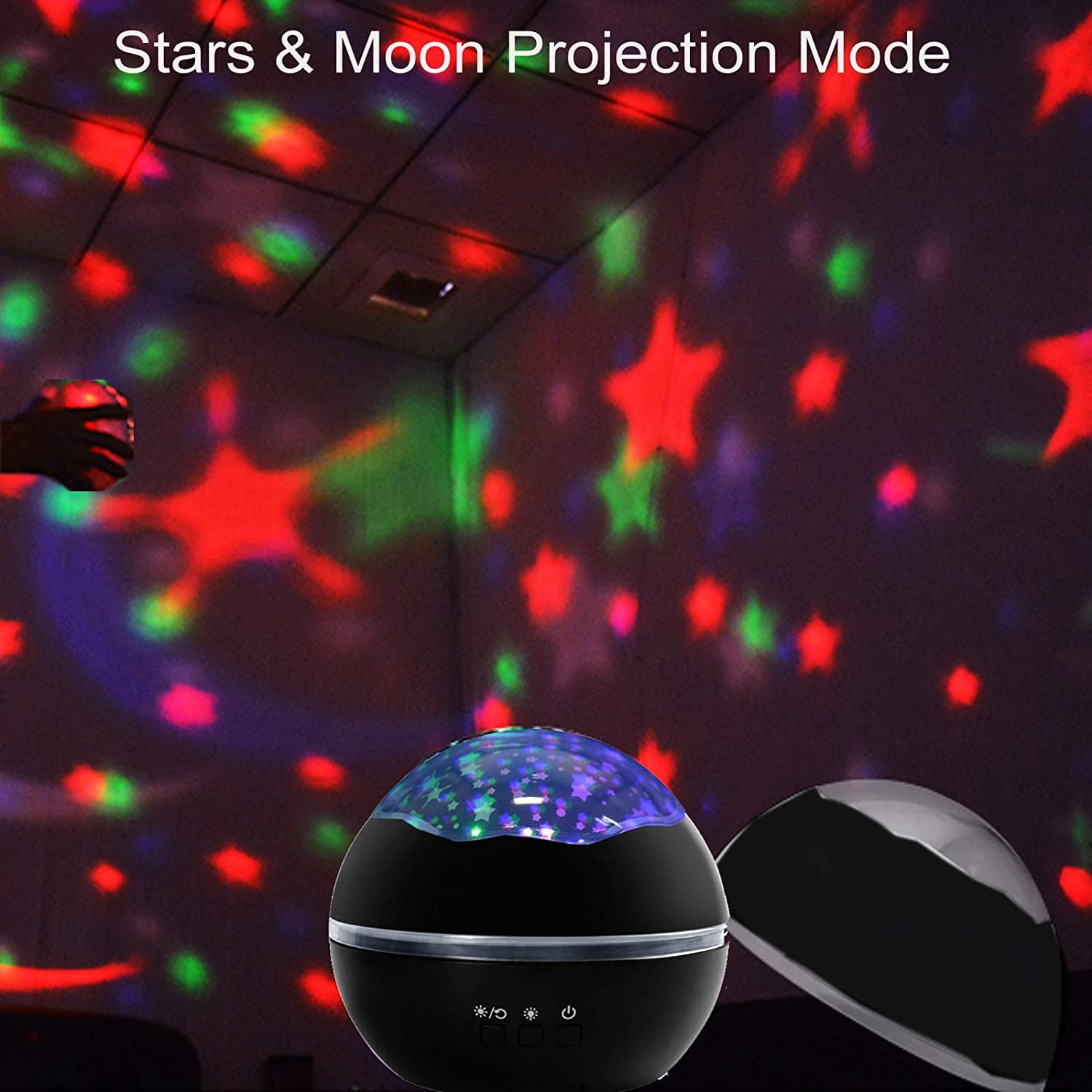 Night Light Projector Kids Star Night Light Ocean Projection Lights 8 Colors Changing Lamp 360 Degree Rotating Warm Sleeping Light for Kids Boys Girls Children Baby Bedroom Decoration Birthday Party