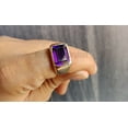 thumbnail image 2 of 935 Sterling Silver Mens Ring, Natural Purple Amethyst Cut Gemstone Mens Ring, Wedding Ring, Birthday Gift Ring, Statement Mens Ring, 2 of 3