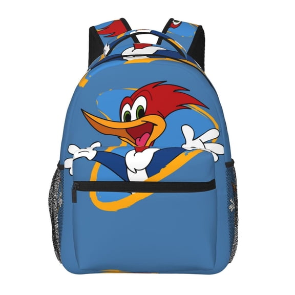Woody Woodpecker Backpacks Cute Cartoon Casual School Laptop Bag, College Students Bookbag Computer Bag for Travel Hiking Work
