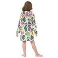 thumbnail image 7 of FORMRS Niños Bathrobe Unisex Hooded Robe Soft Plush Pajamas Sleepwear, Size 7-9T, Purple Clover Pattern, 7 of 7