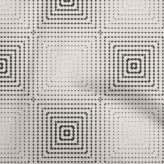 oneOone Polyester Spandex Black Fabric Geometric Quilting Supplies Print Sewing Fabric By The Yard 56 Inch Wide