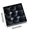 thumbnail image 5 of RBCKVXZ 9 Pack Velvet Ornaments for Christmas Tree Decorations, Black Xmas Ball Ornament for Indoor Holiday Decor Shatterproof Christmas Bulbs Ornaments 80mm 3.15inch, 5 of 5