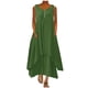 thumbnail image 1 of Vestidos de verano Umfun para mujer, tallas grandes (S a 5XL), informales, lisos, con cuello redondo, sin mangas, largos, estilo camiseta, corte A, para playa, color verde, 1 of 4