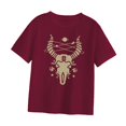 thumbnail image 4 of Camiseta De Mujer Con Cuello Redondo, Informal, Holgada, Para Ir De Compras, Deportes, Caminar, M, Rojo, 4 of 8
