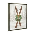 thumbnail image 3 of Stupell Industries Winter Skis Holiday Wreath Graphic Art Luster Gray Floating Framed Canvas Print Wall Art, Design by Jennifer Pugh, 3 of 6