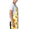 thumbnail image 3 of Pofeuu Light Yellow Plaid Sunflower Print Waterproof Apron with Pockets Adjustable Cooking Aprons Kitchen Bib for Baking Household Cleaning, 3 of 8