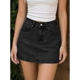 thumbnail image 2 of OYYN Jean Skirts for Women Mid/Low Rise Trendy Vintage Micro Skort Y2K Sexy Style Summer Denim Mini Skirt, 2 of 8