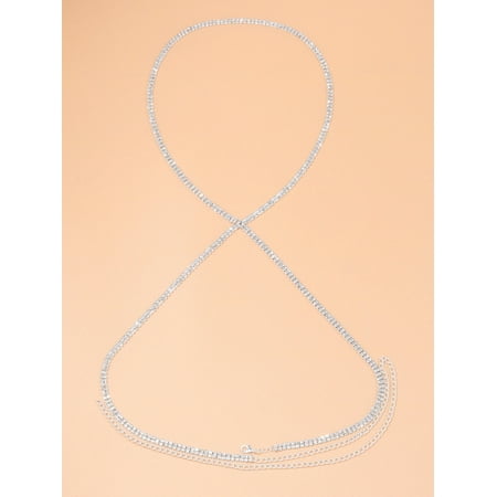 MATROOY Sexy Multilayer Lingerie Chain for Women Ladies Chest Bra Body Jewelry-silver