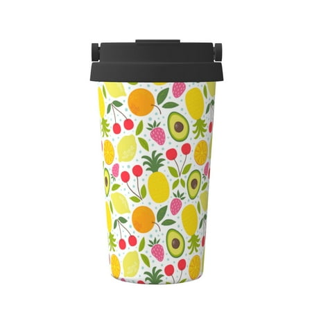 

Salouo Avocado And Pineapple Print Coffee Travel Mug Spill Proof with Lid-Stainless Steel Vacuum Insulated Tumbler - Thermos Cup for Keep Hot/Ice Coffee Tea and Beer