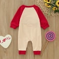 thumbnail image 4 of Newborn Romper Valentine's Day Long Sleeve Letter Embroidered Jumpsuit Soft Casual Outfit for Infant Boys Girls Beige 0 Months-3 Months, 4 of 7