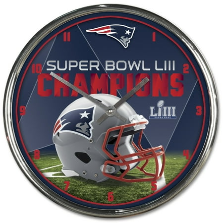 Wincraft Clock - New England Patriots WinCraft Super Bowl LIII Champions Chrome Wall Clock - No Size