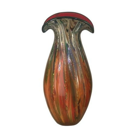 Dale Tiffany AV11120 Graham Art Glass Vase with Hand Blown Art Glass