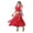 A-6423Red, variant on MEZZALL Girls Dance Performance Outfits O-Neck Stage Show Dress For Kids Summer Elastic Waist Solid Color Toddler Dailywear Versatile / 11-12 Years