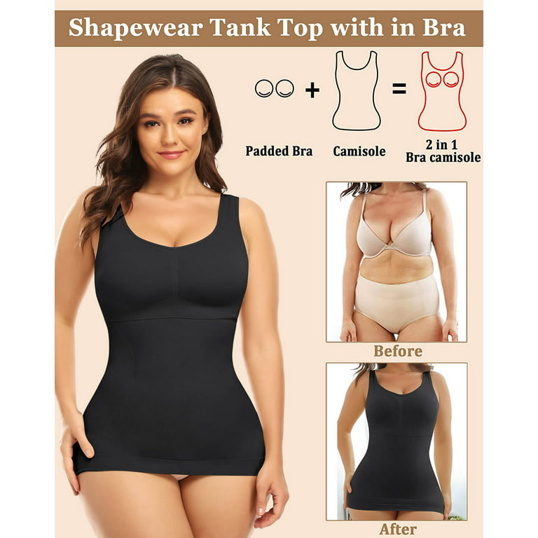 MANIFIQUE 2 Packs Women's Tummy Control Shapewear Tank Tops with