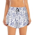 thumbnail image 2 of Vsdgher Floral Butterfly Print Women's Running Double Layer Shorts High Waisted with Pockets Elastic Yoga Workout Athletic Gym Sports, 2 of 8