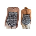 thumbnail image 2 of Argulvti Women Tube Top, Strapless Backless Solid/Stripes Vest Pleated Summer Tops, 2 of 8