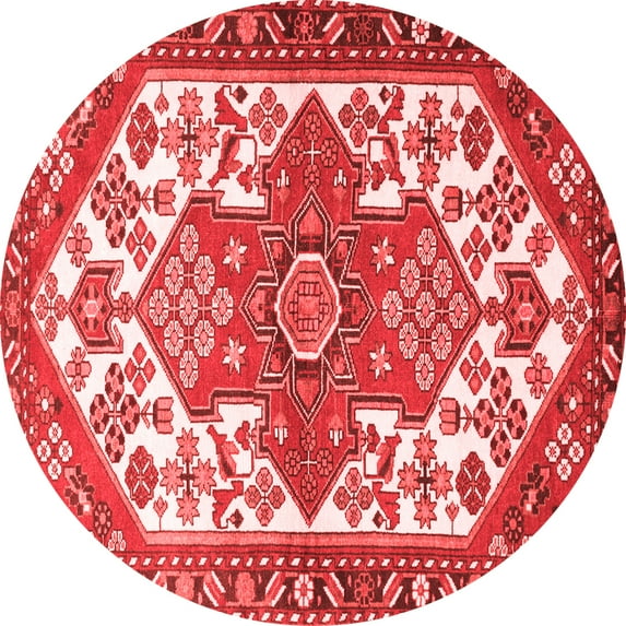 Ahgly Company Indoor Round Persian Red Traditional Area Rugs, 5' Round