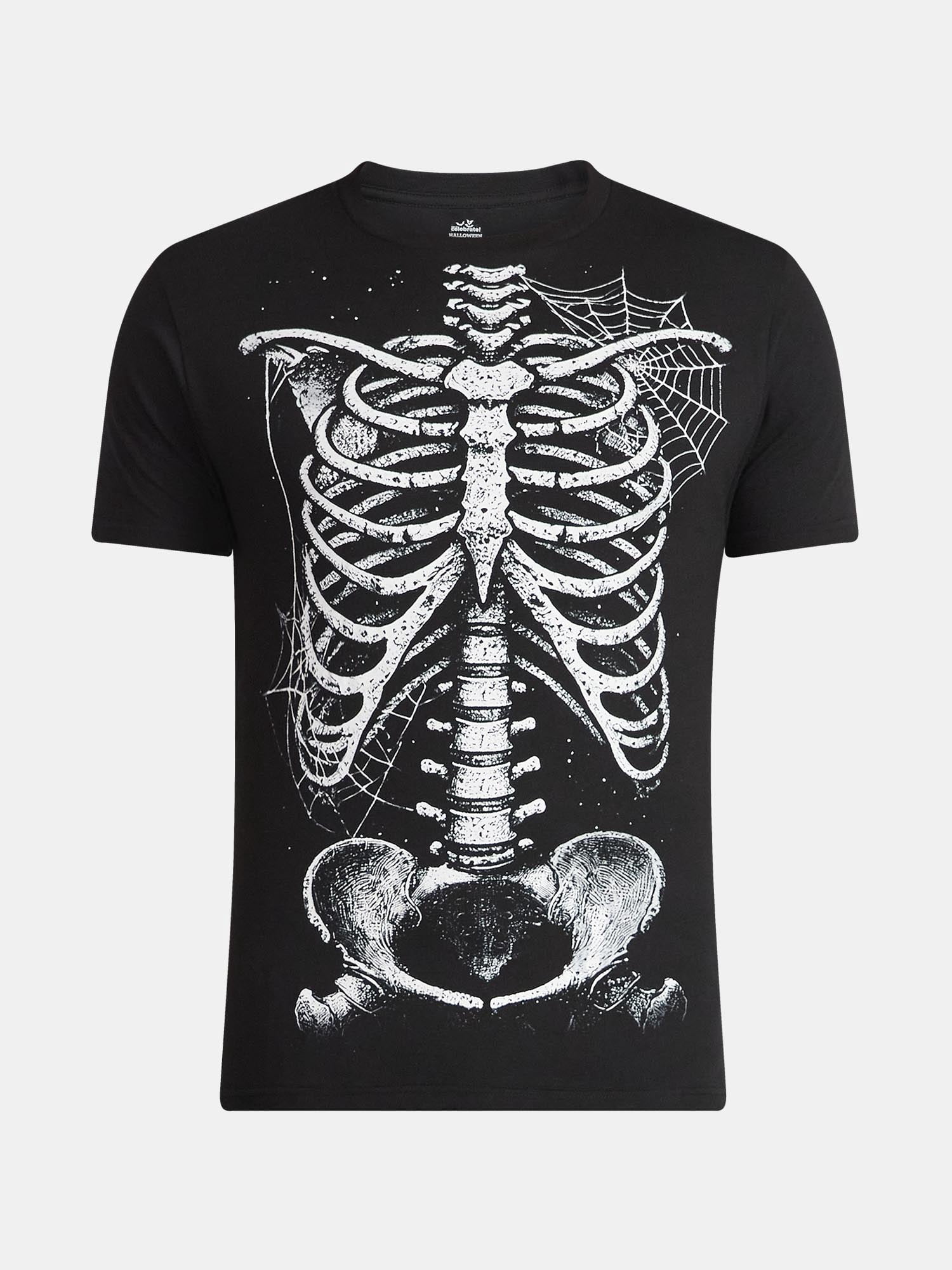 Halloween Men's Skeleton Webbed Ribs Graphic Tee from Way to Celebrate, Sizes XS-3XL