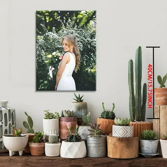 50*100cm(20*40inch) 1pc Custom Photo Canvas Painting - Personalized Portrait, Wedding, Birthday, Anniversary Gift - Elegant Framed Wall Art with Your Own Picture - Home Decor for Living Room, Bedroom