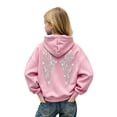 thumbnail image 2 of Angala Big Girls Hoodie Rhinestone Angel Wings Fall Sweatshirt Sequin Girls Cozy Athletic Top Size 11-12 Years Pink, 2 of 9