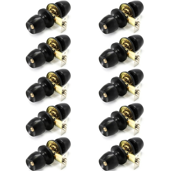 Villar Home Designs Door Knob Versa Black Keyed 10 Pack