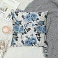 thumbnail image 2 of GOSMITH  Blue Flowers and Leaves Decorative Throw Pillow Case Watercolor Floral Pattern Ink Painting Waist Lumbar Pillow Covers Cushion Cover for Sofa Couch, 2 of 5