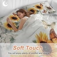 thumbnail image 4 of Sunflower Bedding Duvet Cover Set Queen Size 4 Pieces Farmhouse Rustic Retro Summer Floral Butterfly Bedding Set with Zipper Closure, 1 Comforter Cover 90x92 Inches 1 Flat Sheet & 2 Pillow Cases, 4 of 7
