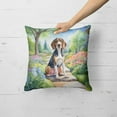 thumbnail image 2 of English Coonhound Spring Garden Throw Pillow 18 in x 18 in, 2 of 6