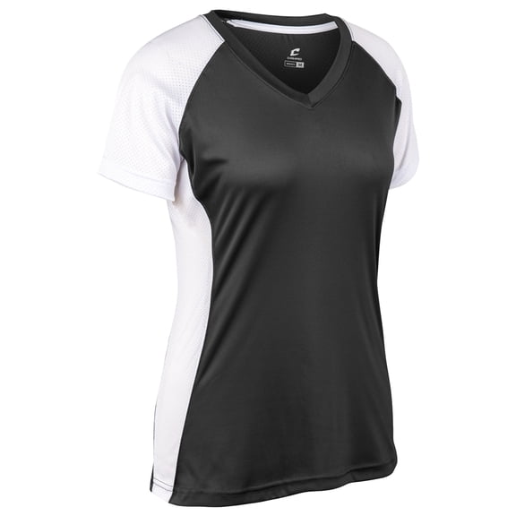 Infinite V-Neck SS Jersey - BLACK,WHITE - M