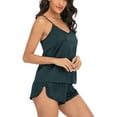 thumbnail image 6 of SAYFUT Womens 2Pcs Satin Silk Sleepwear Soft Sexy Lingerie Nightwear V Neck Pyjamas Set with Adjustable Straps, Plus Size S-2XL, 6 of 8