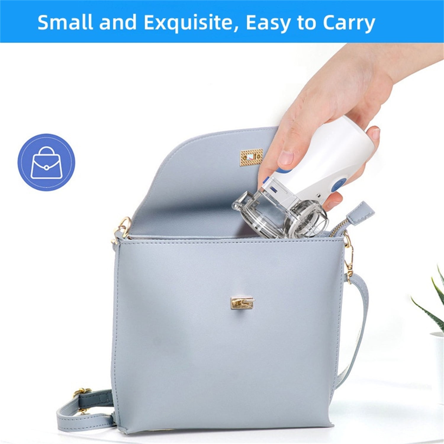 Jademall Mini Humidifier, Portable Nebulze Humidifier with Mask Low Noise Nebulze for Home Care Travel - White