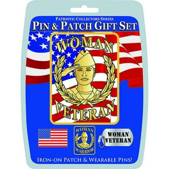 Eagle Emblems DIS0145 Gift Set - Woman Veteran - 3 Pins & 1 Patch