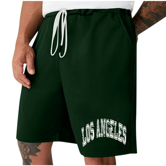 Diufon Men's Athletic Shorts Drawstring Waisted Outdoor Sport Shorts Spring Summer Hiking Shorts with Pockets