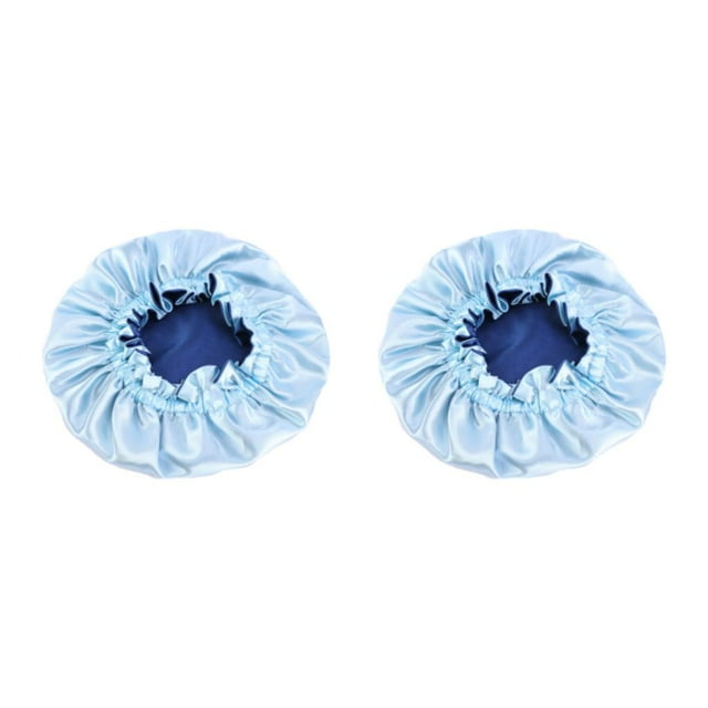 Decodeary Stay Stylish And Hair Satin Sleep Caps For Kids Breathable Kids Satin Bonnet light blue 2Set