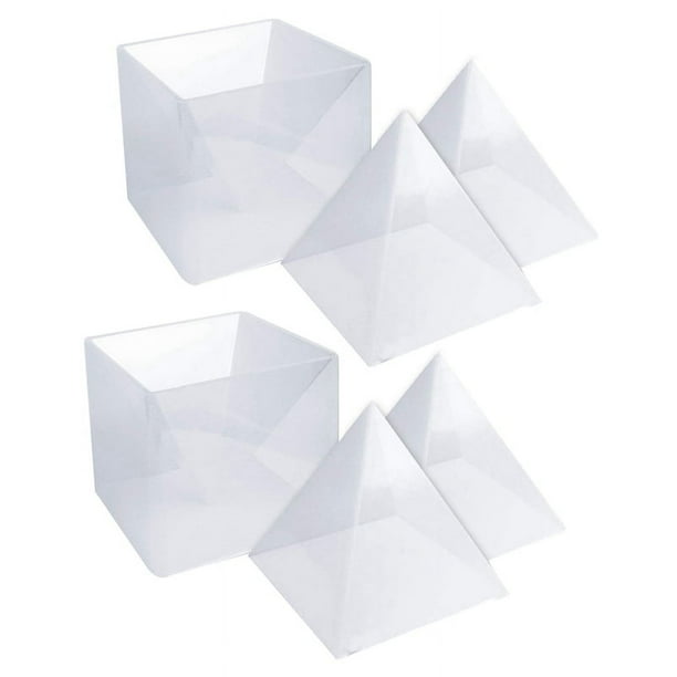 4X Grande Resina Moldsilicona Moldes de Pirámide,Resina Moldes de Fundición para DIY Pirámide del Orgone,(:15 cm)