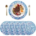 thumbnail image 2 of Paisley Nation Blue Round Placemat Set of 1, Non-Slip Heat Resistant & Waterproof Plate Pads for Dinner Table Table Placemats, 15.4 in Home Decor, 2 of 6
