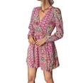 thumbnail image 1 of Robe à Manches Longues pour Femmes, Robe à Col en V, Robe Longue Mode pour Femmes, Robe à Col en V, Compacte et Légère, 1 of 8