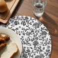 thumbnail image 3 of Black Flower Round Placemats for Dinning Tables,Heat-proof Braided Table Mats 13 Inch,Vintage Farmhouse Boho Leaf Spring Plant Washable Place Mat for Kitchen Restaurant Party Decor Table Setting, 3 of 9
