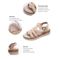 thumbnail image 5 of Rokment Womens Roman Platform Gladiator Sandals Beach Trendy Casual Suede Open Toe Buckles Chunky Wedge Fisherman Dress Heels Comfortable Walking Shoes Summer Beige Size 6, 5 of 7