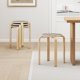 thumbnail image 4 of Songqin Stackable Bentwood Stools Set of 4, 18-Inch Height Backless Counter Chairs with Round Top, Anti-Slip Felt Pad, Portable School Stool for Dining Room, Kitchen, Classroom (Birch+Black), 4 of 18