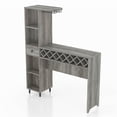 thumbnail image 3 of Furniture of America Flyn Wood Multi-Storage Bar Table in Vintage Gray Oak, 3 of 10